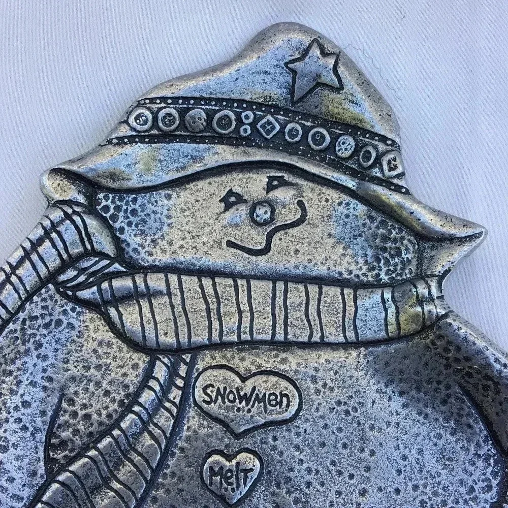 Carson Statesmetal Snowman Holiday Candy Dish/ Platter